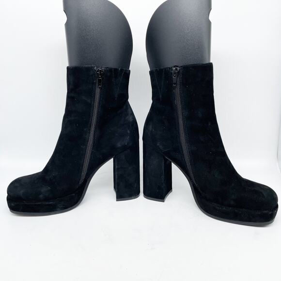 Jeffrey Campbell Women's Spaced Block Heel Bootie Black Suede Size 6.5 - Picture 6 of 15